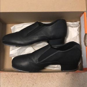 Capezio Girls Tap Shoes leather stretch NO LACES